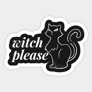 Halloween Costume Party Witch Please Funny Cat Men Women Tshirt Art Sticker